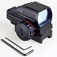 IRON JIAS Airsoft táctico Multi-óptico Recubierto holográfico Punto Rojo y Verde Vista Reflex 4 Diferentes retículas